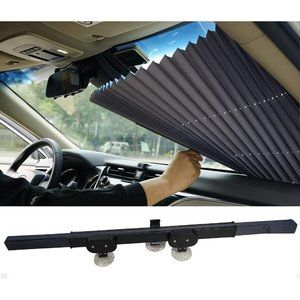 ECFAC Car Windshield Sun Shade Retractable